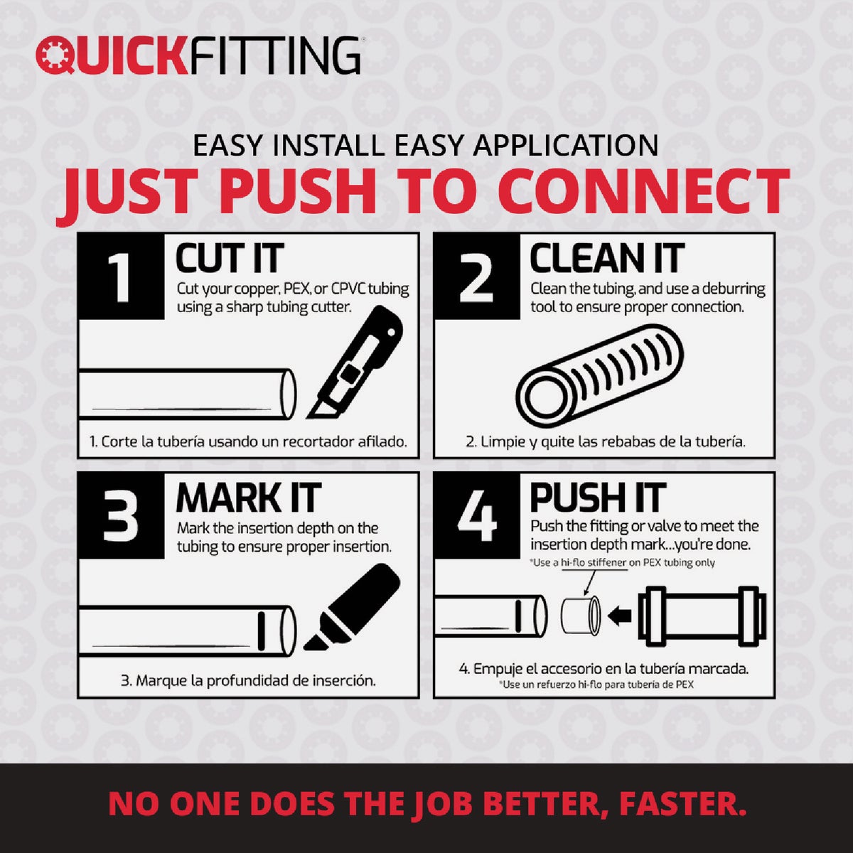 QuickFitting 1/2 In. Push-to-Connect x 3/8 In. O.D. Compression Chrome Plated Brass Quarter-Turn Straight Stop Valve Image 2