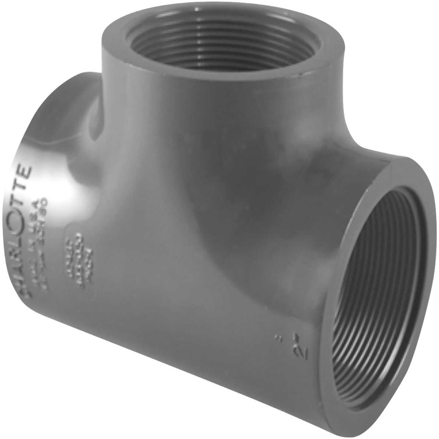 Charlotte Pipe 2 In. FIP Schedule 80 PVC Tee Image 1
