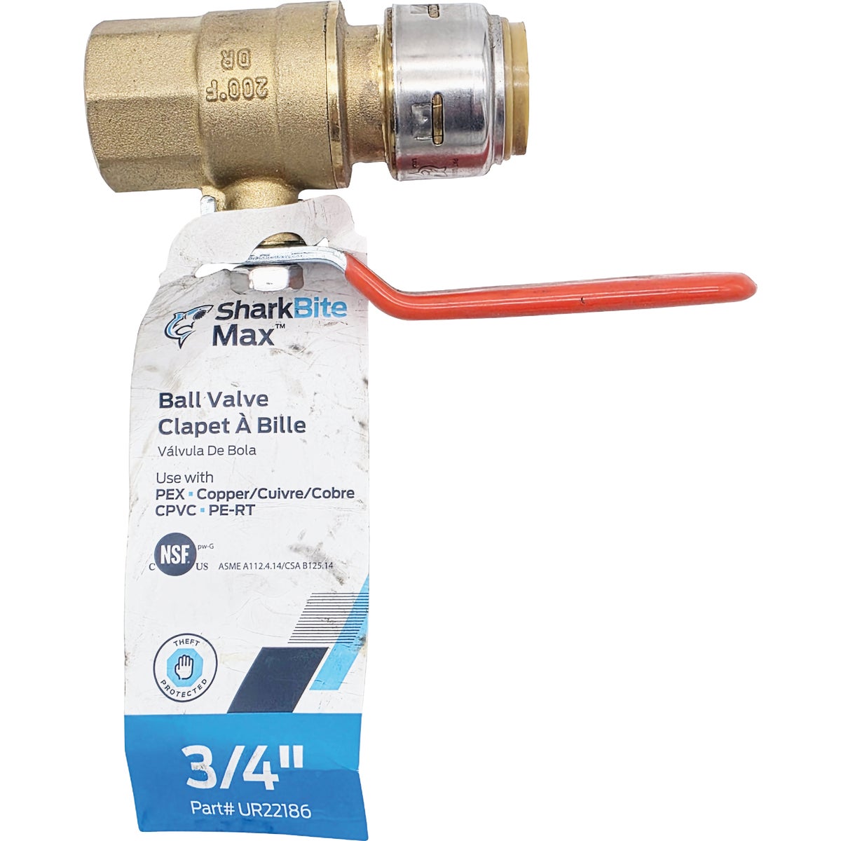 SharkBite 3/4 In. Brass Push-to-Connect x FIP Brass Ball Valve Image 2