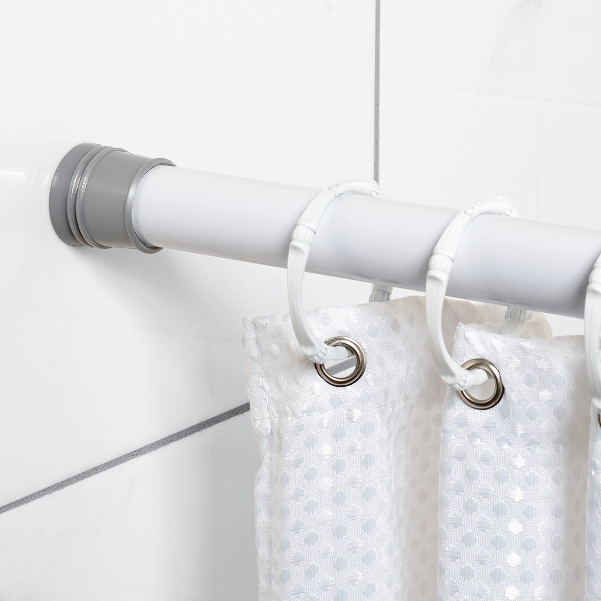 Zenith Zenna Home 60 In. White Shower Rod Cover Image 2