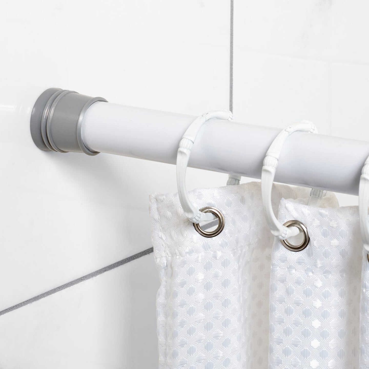 Zenith Zenna Home 60 In. White Shower Rod Cover Image 2