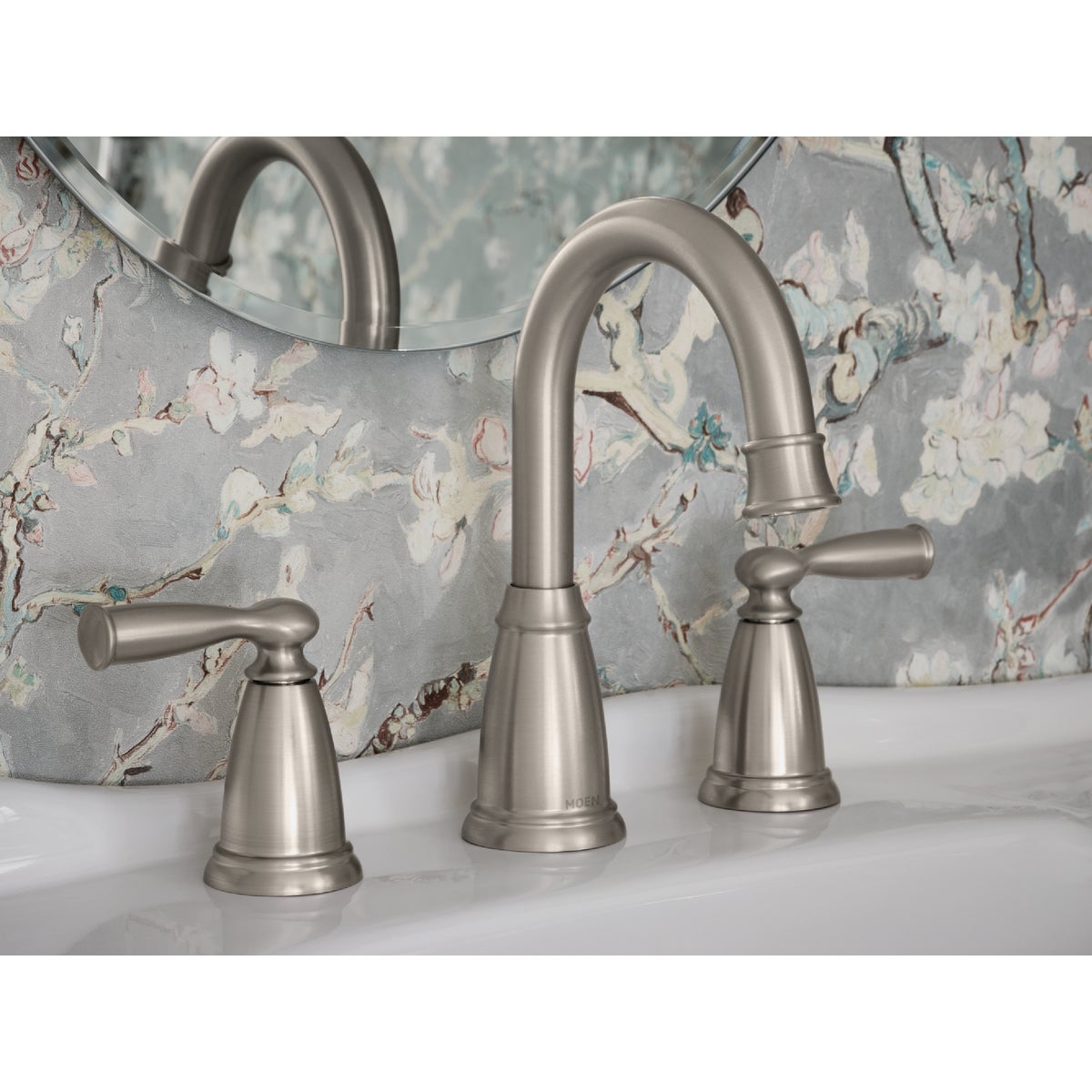 Moen Banbury 2-Handle Lever Widespread Bathroom Faucet with Pop-Up, Spot Resist Brushed Nickel Image 2