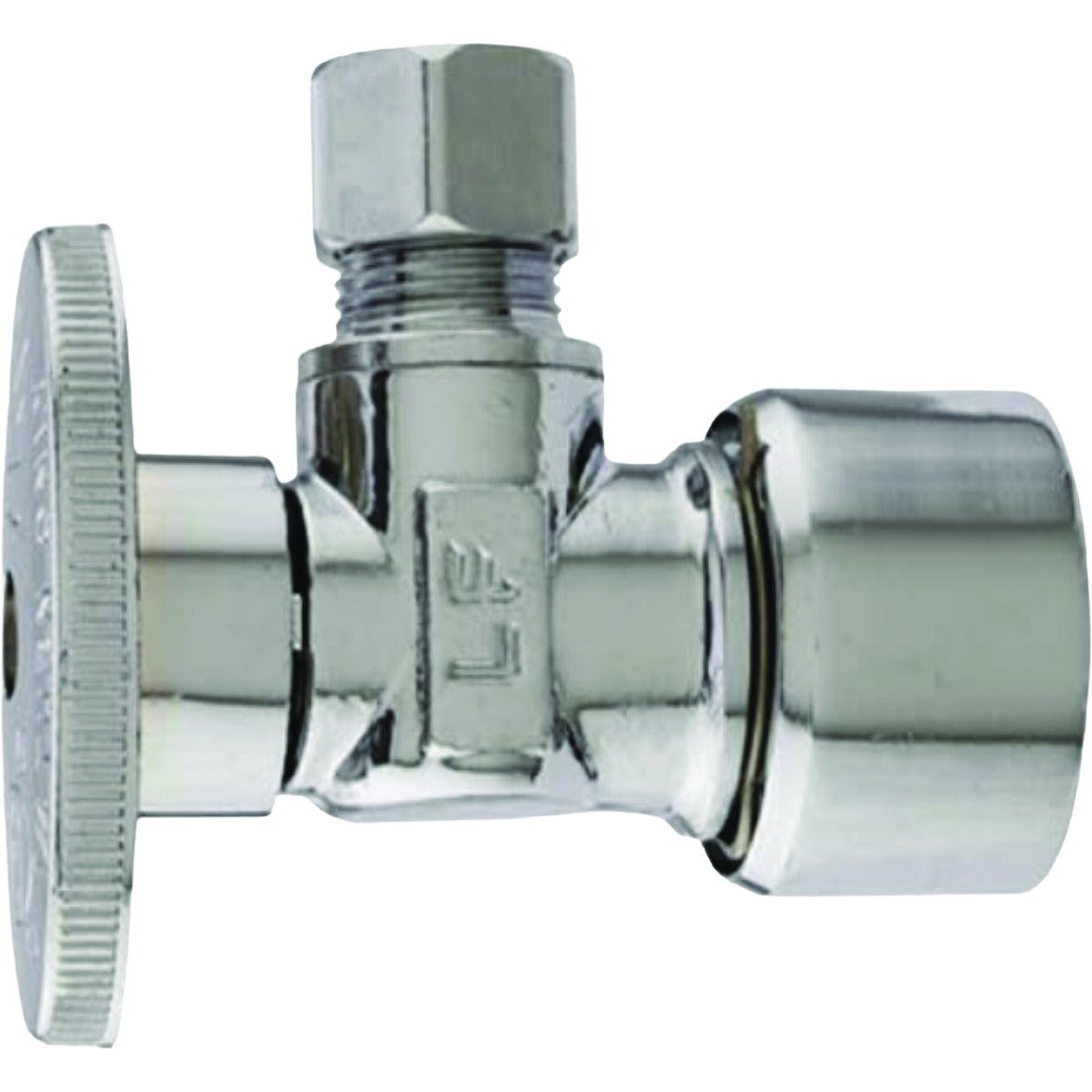 Master Plumber 5/8 In. OD Quick Lock x 3/8 In. OD Compression Chrome Angle Supply Stop Push Fit Valve Image 1