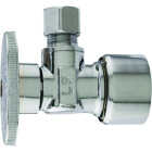 Master Plumber 5/8 In. OD Quick Lock x 3/8 In. OD Compression Chrome Angle Supply Stop Push Fit Valve Image 1