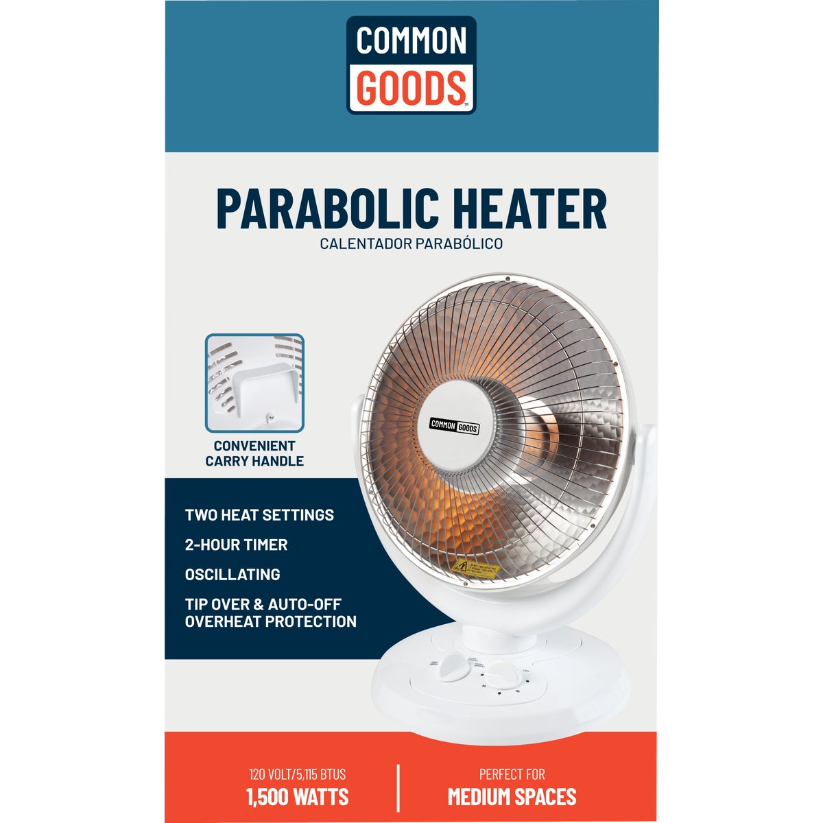 Home Impressions 800W Parabolic Electric Space Heater Image 2
