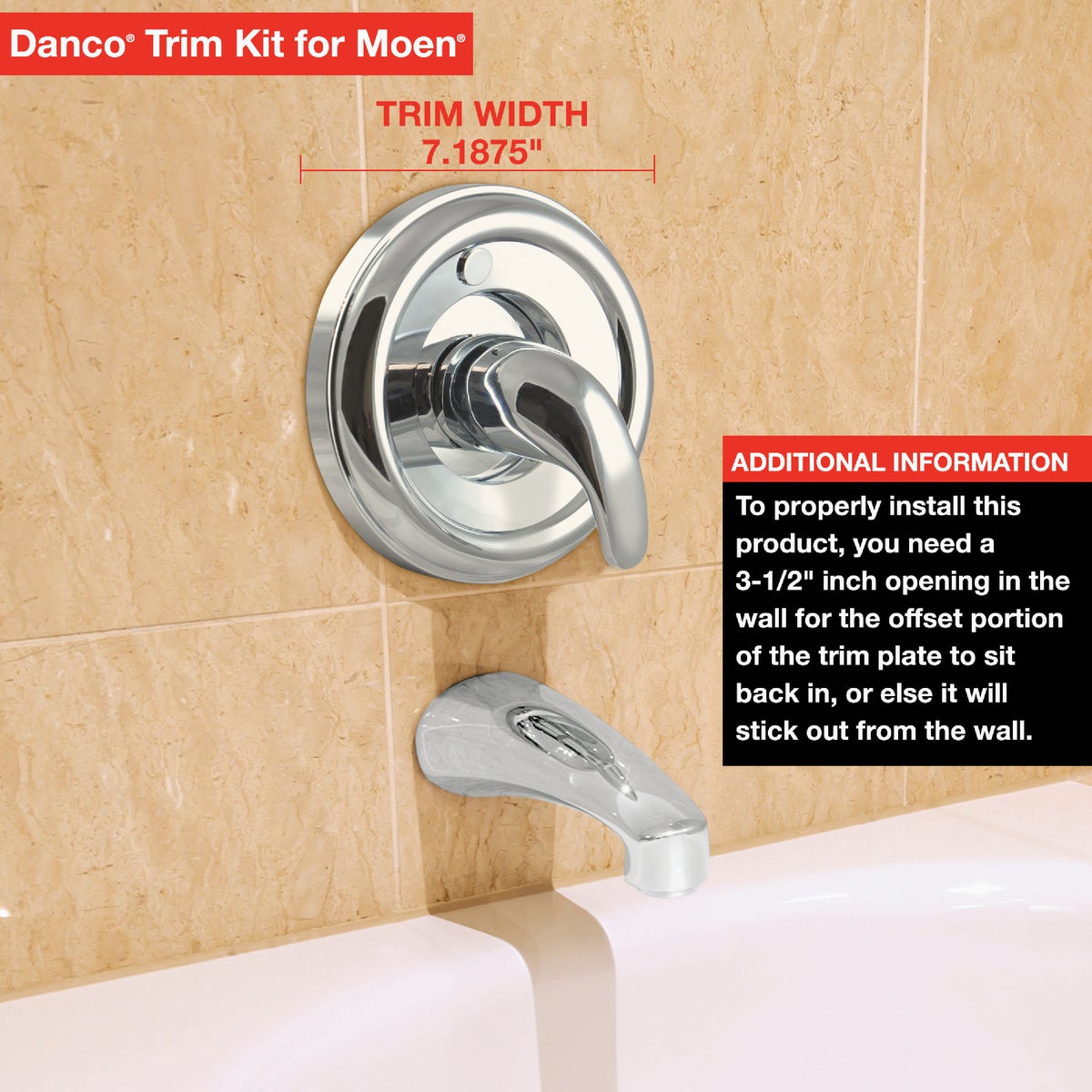 Danco Universal Moen Tub and Shower Trim Kit, Chrome Image 3