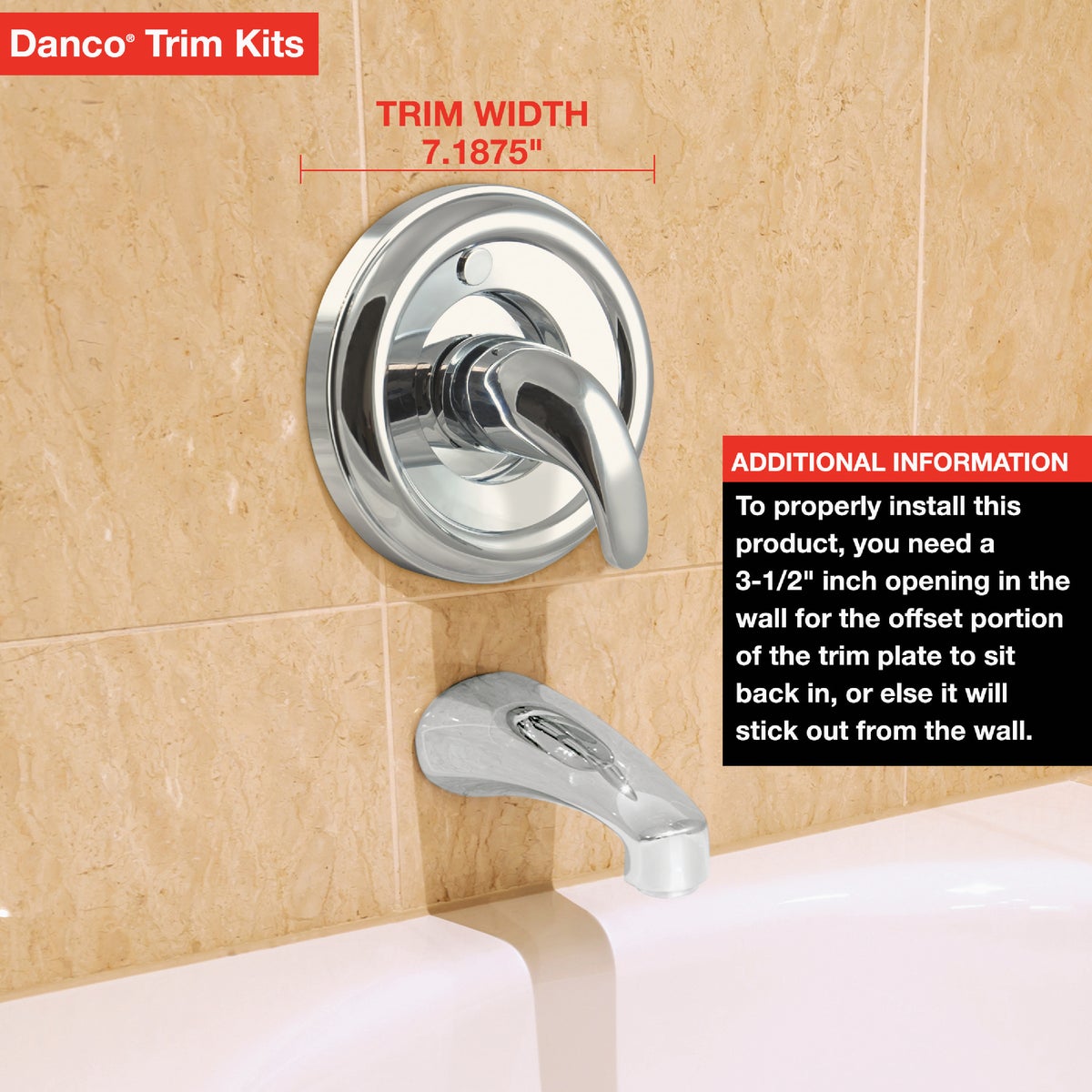 Danco Brushed Nickel Moen Tub & Shower Trim Kit, Brushed Nickel Image 3