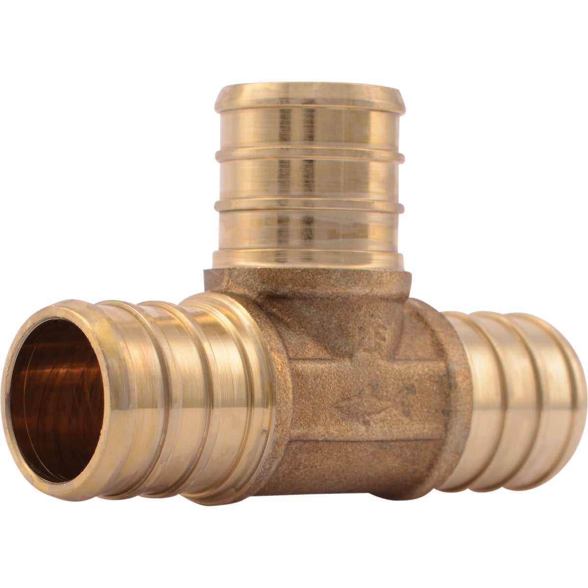 SharkBite 3/4 In. x 3/4 In. x 3/4 In. Barb Brass PEX Tee (10-Pack) Image 1