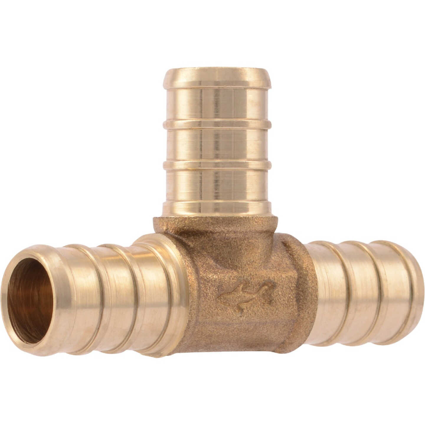 SharkBite 1/2 In. x 1/2 In. x 1/2 In. Barb Brass PEX Tee Image 1