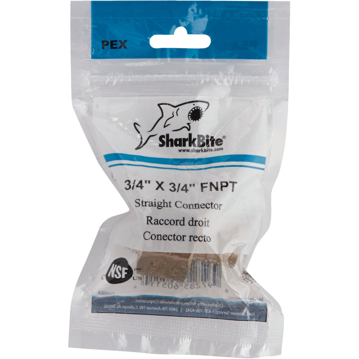 SharkBite 1/2 In. x 1/2 In. x 3/4 In. Barb Reducing Brass PEX Tee Image 2