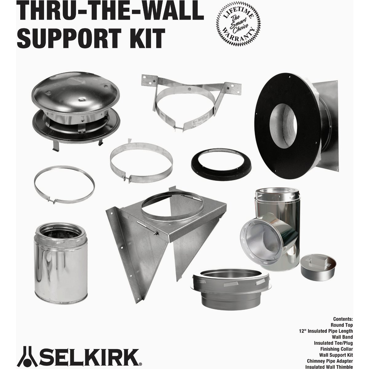 SELKIRK Sure-Temp 6 In. Stainless Steel Thru-The-Wall Chimney Support Kit Image 2