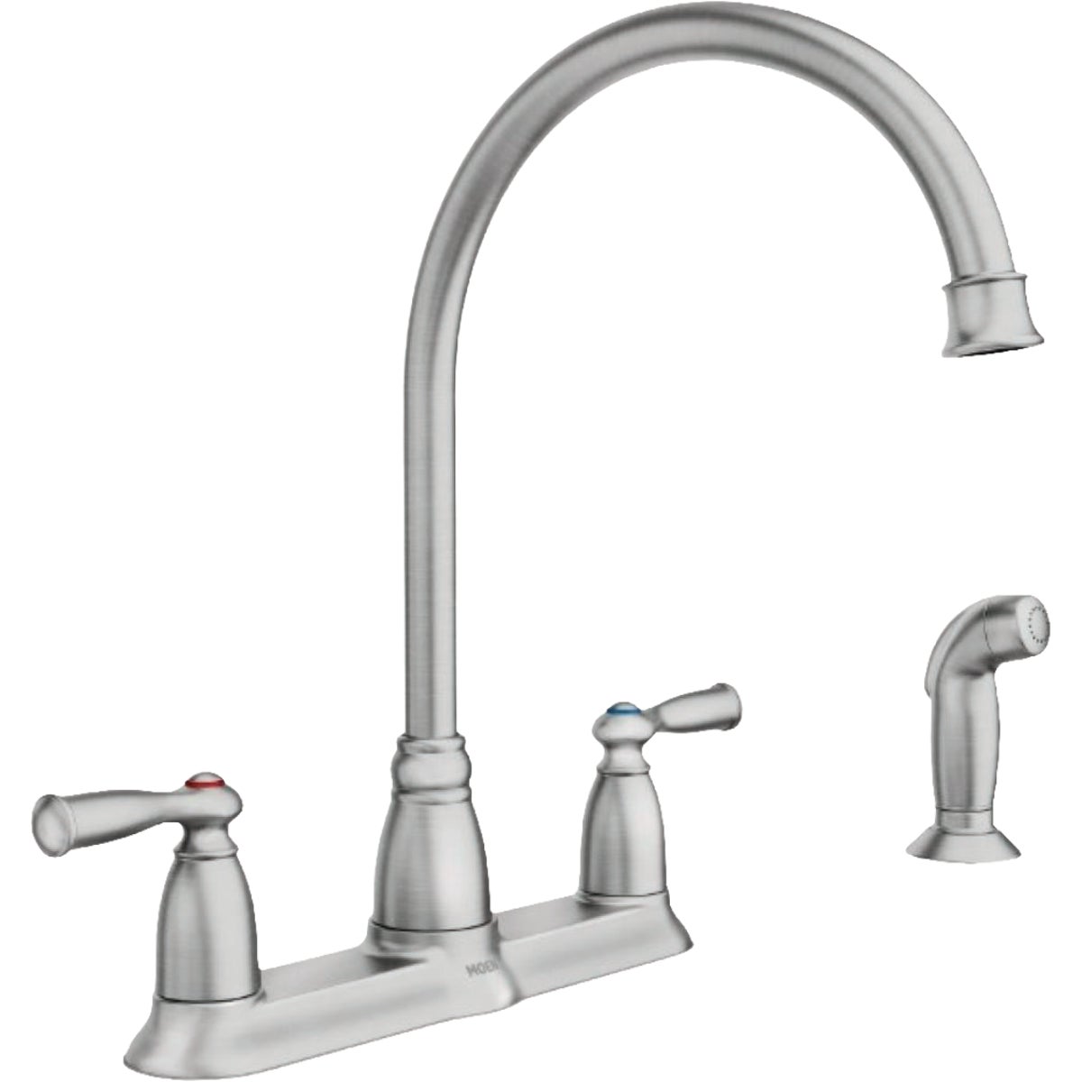 Moen Stainless Steel Banbury High-Arc Kitchen Faucet With Side Spray