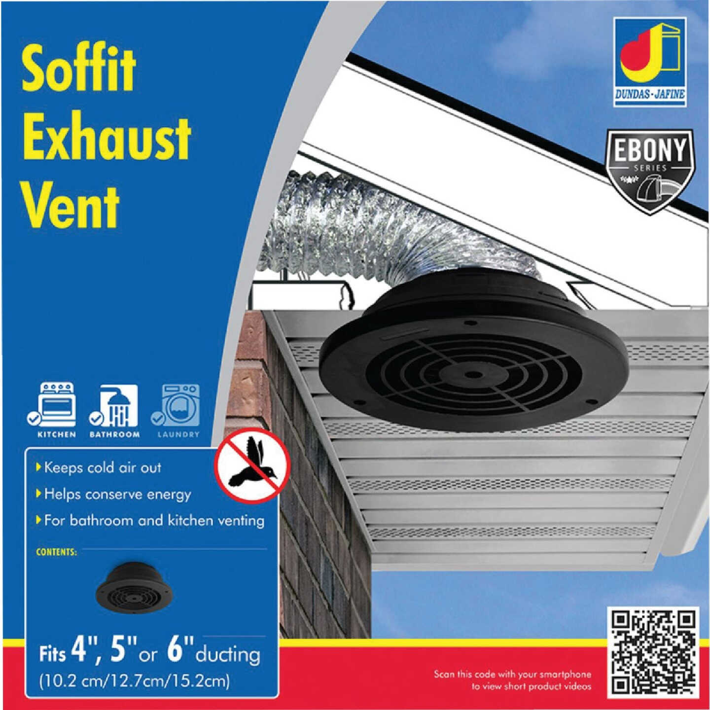 Dundas Jafine Adjustable Black Soffit Exhaust Vent Image 1