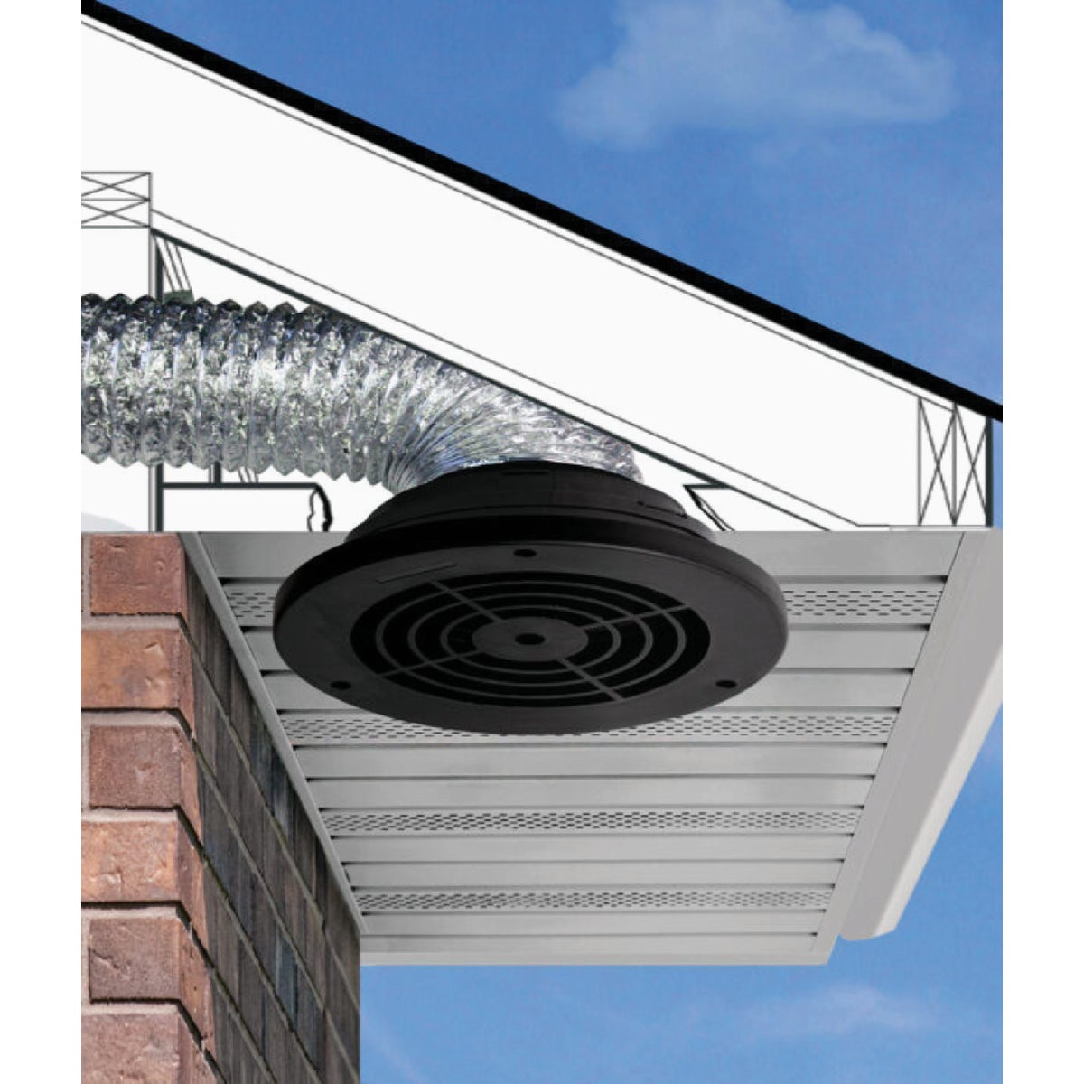 Dundas Jafine Adjustable Black Soffit Exhaust Vent Image 2