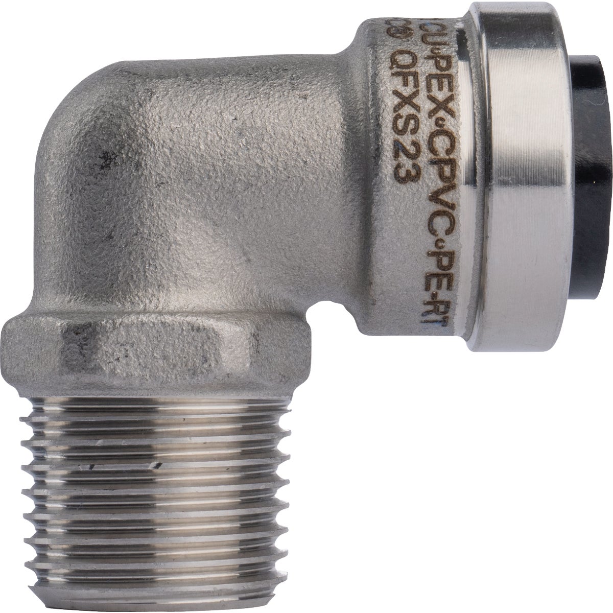 QuickFitting 1/2 In. Push-to-Connect x 1/2 In. MNPT Stainless Steel 90-Degree Elbow