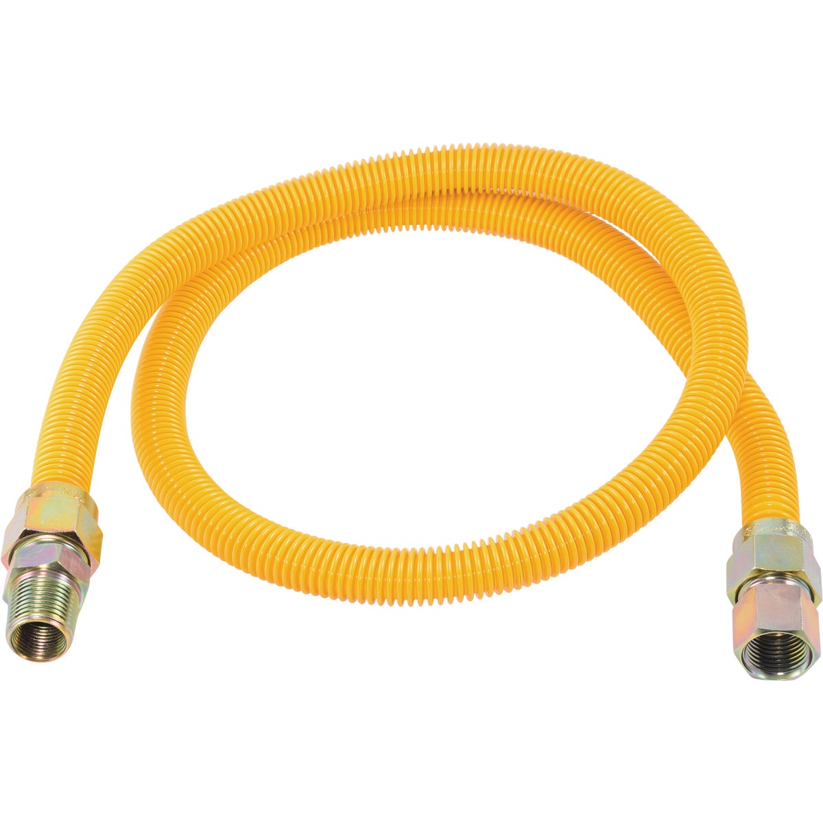 Eastman 5/8 In. OD x 48 In. 1/2 In. FIP x 1/2 In. MIP (Tapped 3/8 In. FIP) Coated Stainless Steel Gas Connector Image 1