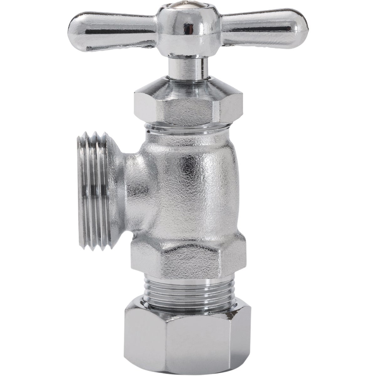 ProLine 1/2 In. COMP x 3/4 In. MHT Chrome Plated Brass Front Operated Washing Machine Valve Image 2