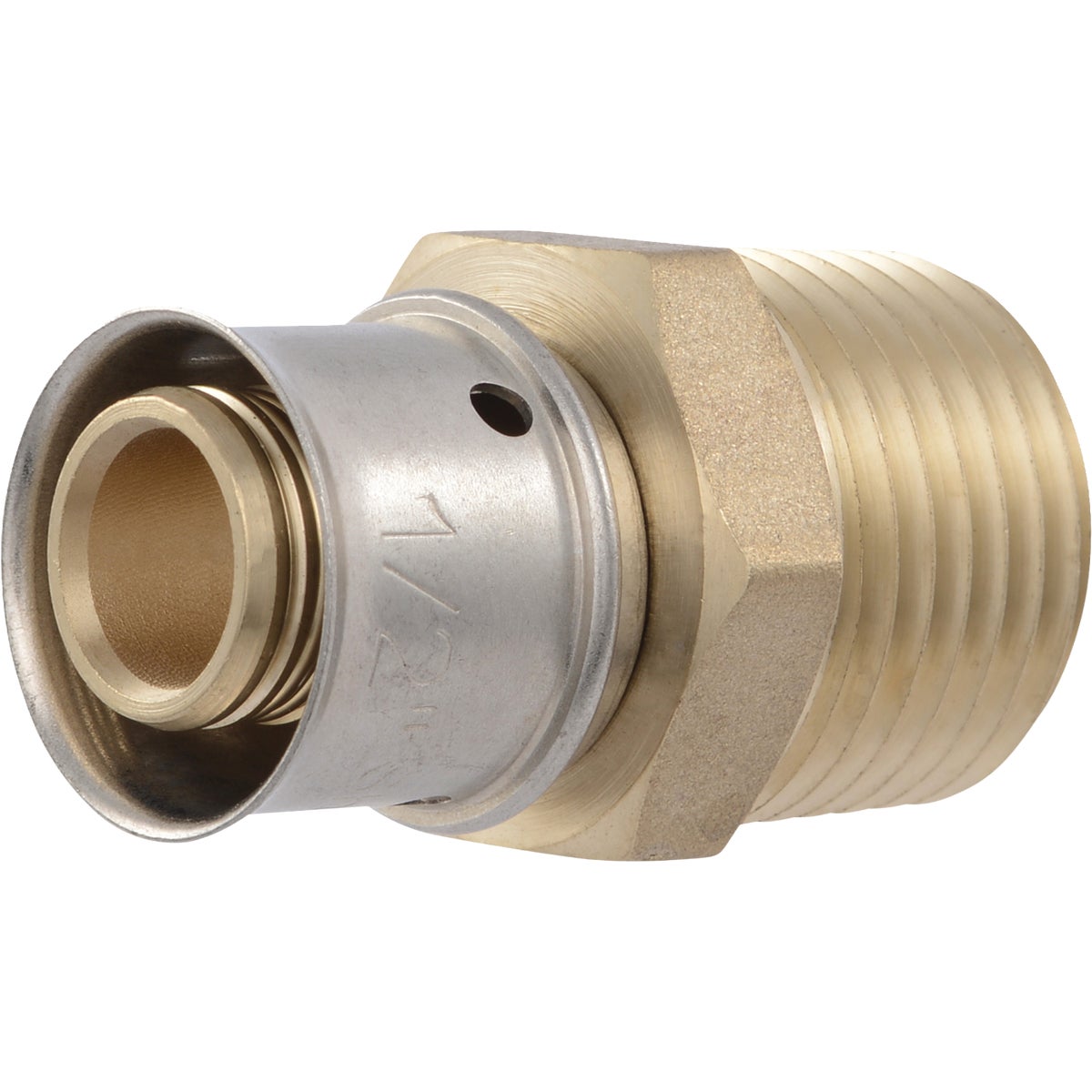 SharkBite 1/2 In. x 1/2 In. MNPT PEX Press Brass Adapter Image 3