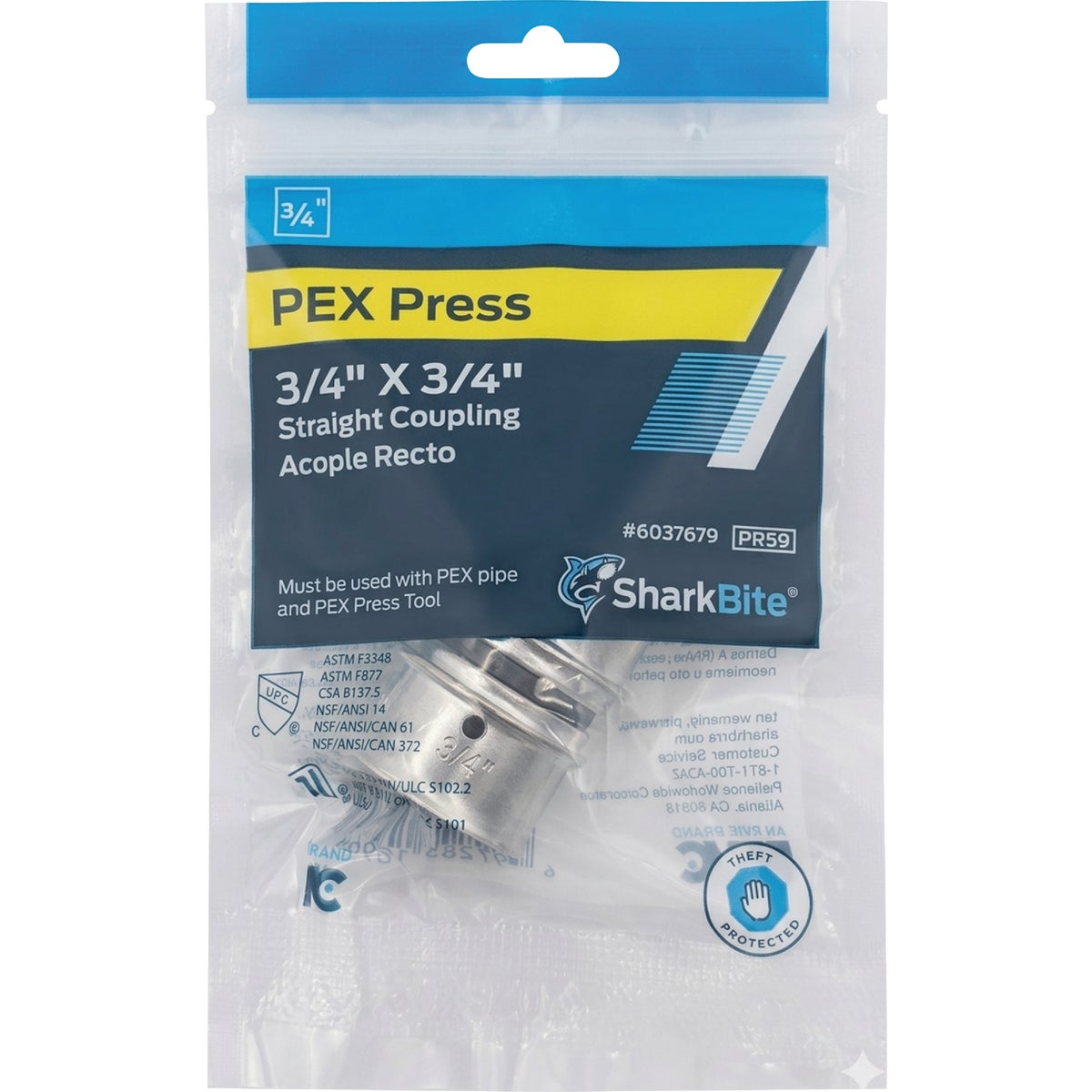 SharkBite 3/4 In. x 3/4 In. MNPT PEX Press Brass Adapter Image 2