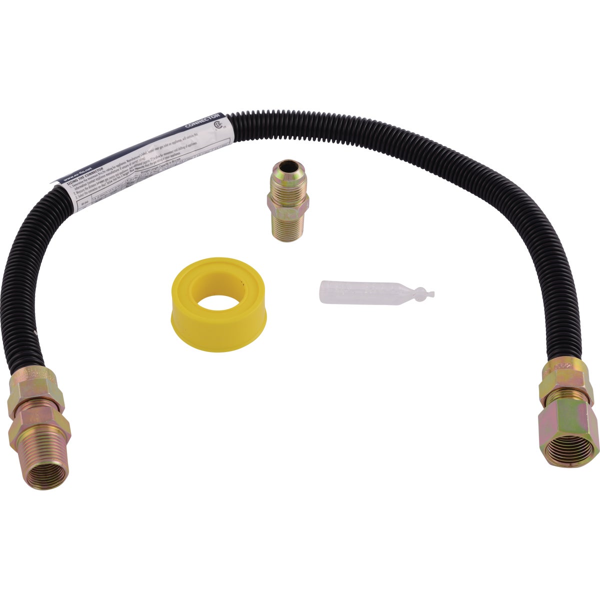 Eastman 1/2 In. OD x 24 In. Black-Coated Stainless Steel Gas Log Installation Kit