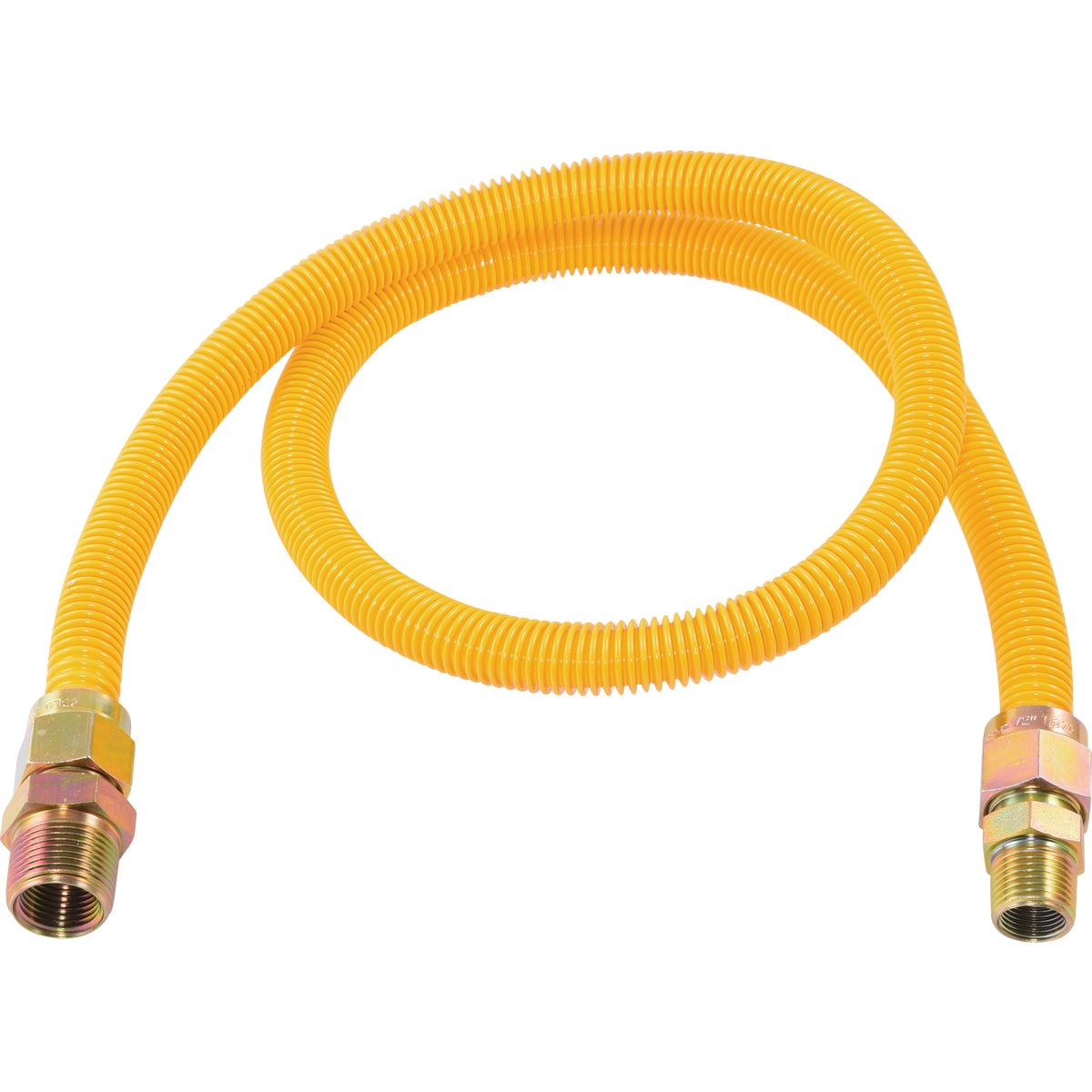 Eastman 5/8 In. OD x 48 In. 3/4 In. MIP (Tapped 1/2 In. FIP) x 1/2 In. MIP (Tapped 3/8 In. FIP) Coated Stainless Steel Gas Connector Image 1