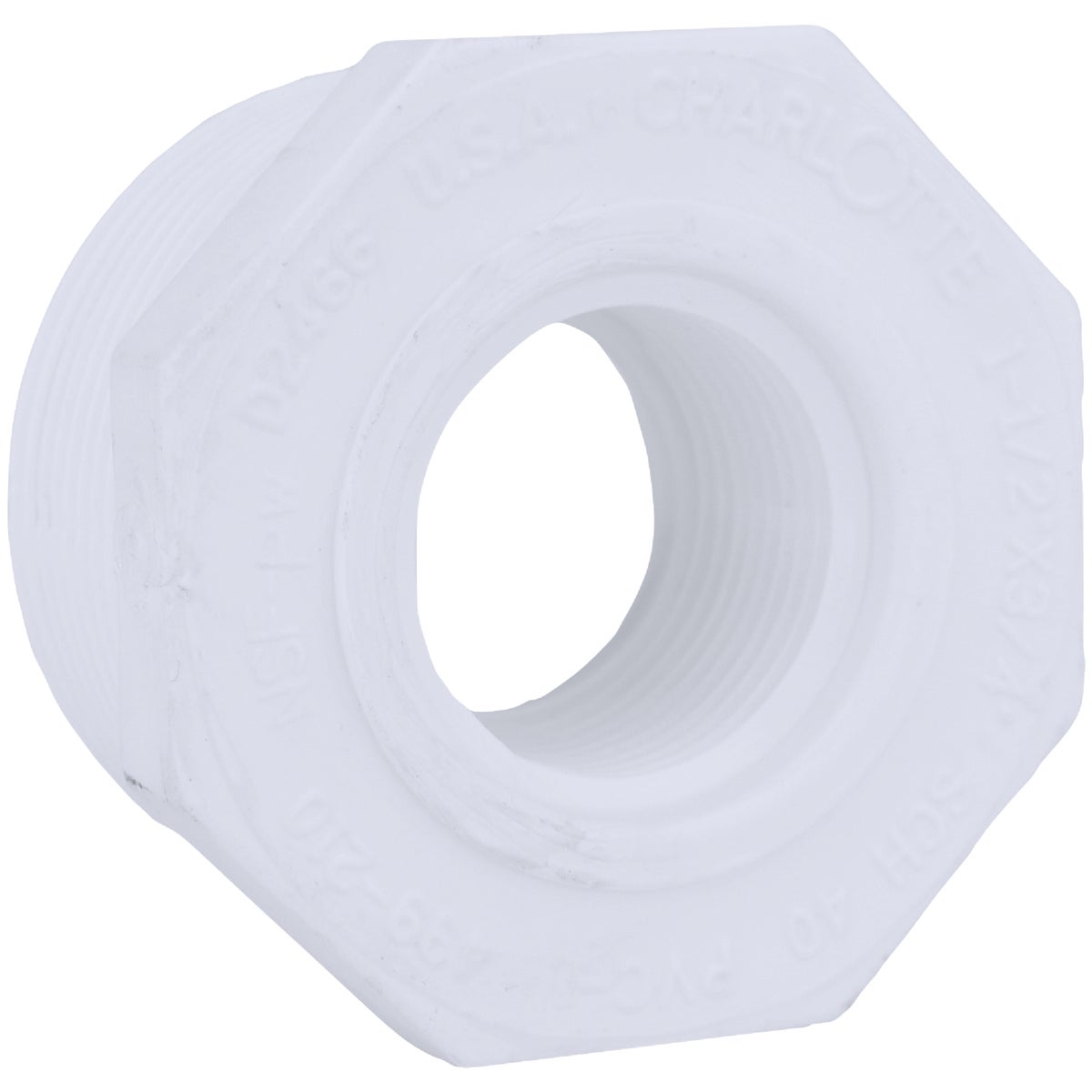 Charlotte Pipe 1-1/2 In. MPT x 3/4 In. FPT Schedule 40 PVC Bushing Image 1