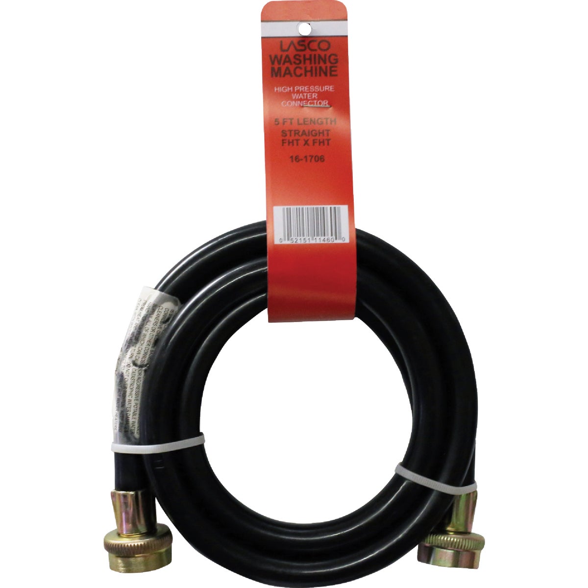 Lasco 3/4 In. x 5 Ft. Rubber Washing Machine Hose Image 2