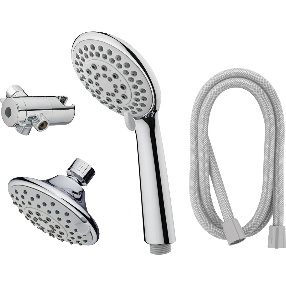 HomePointe Shower Head, Fixed/Handheld, 5-Settings, Chrome Plated Image 1