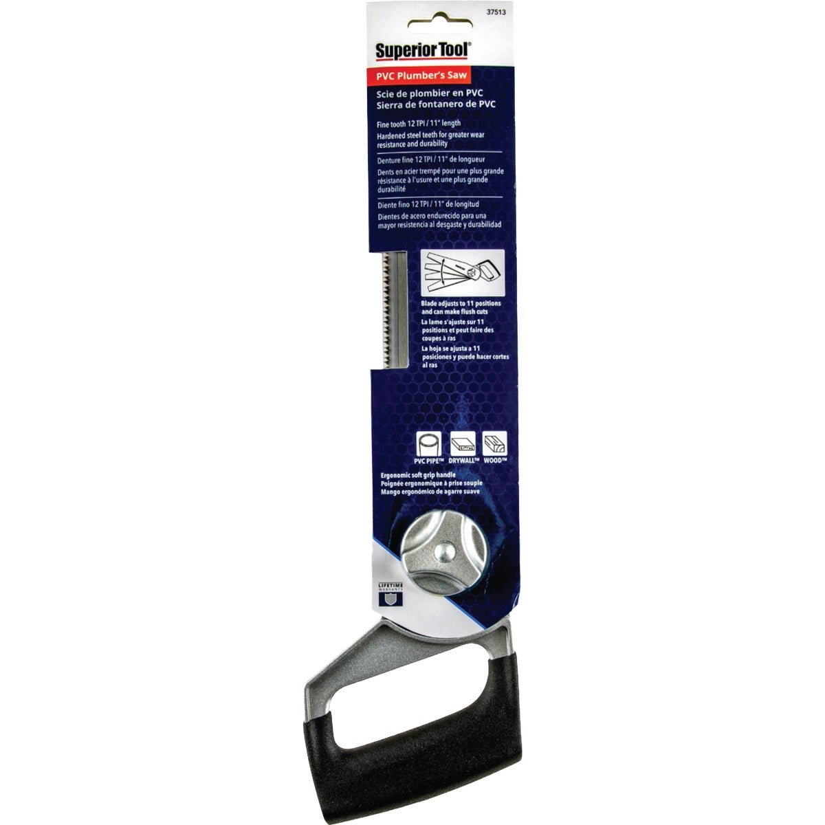 Superior Tool 13 In. 12 TPI PVC Plumber's Saw Image 2