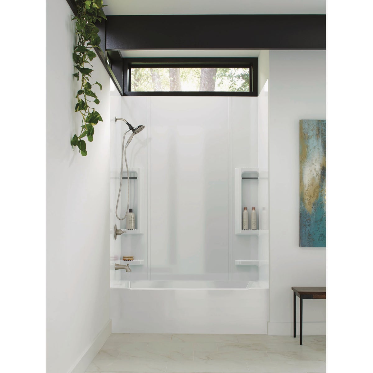 Delta 5-Piece White Galiant Bathtub Wall Surround Set Image 3