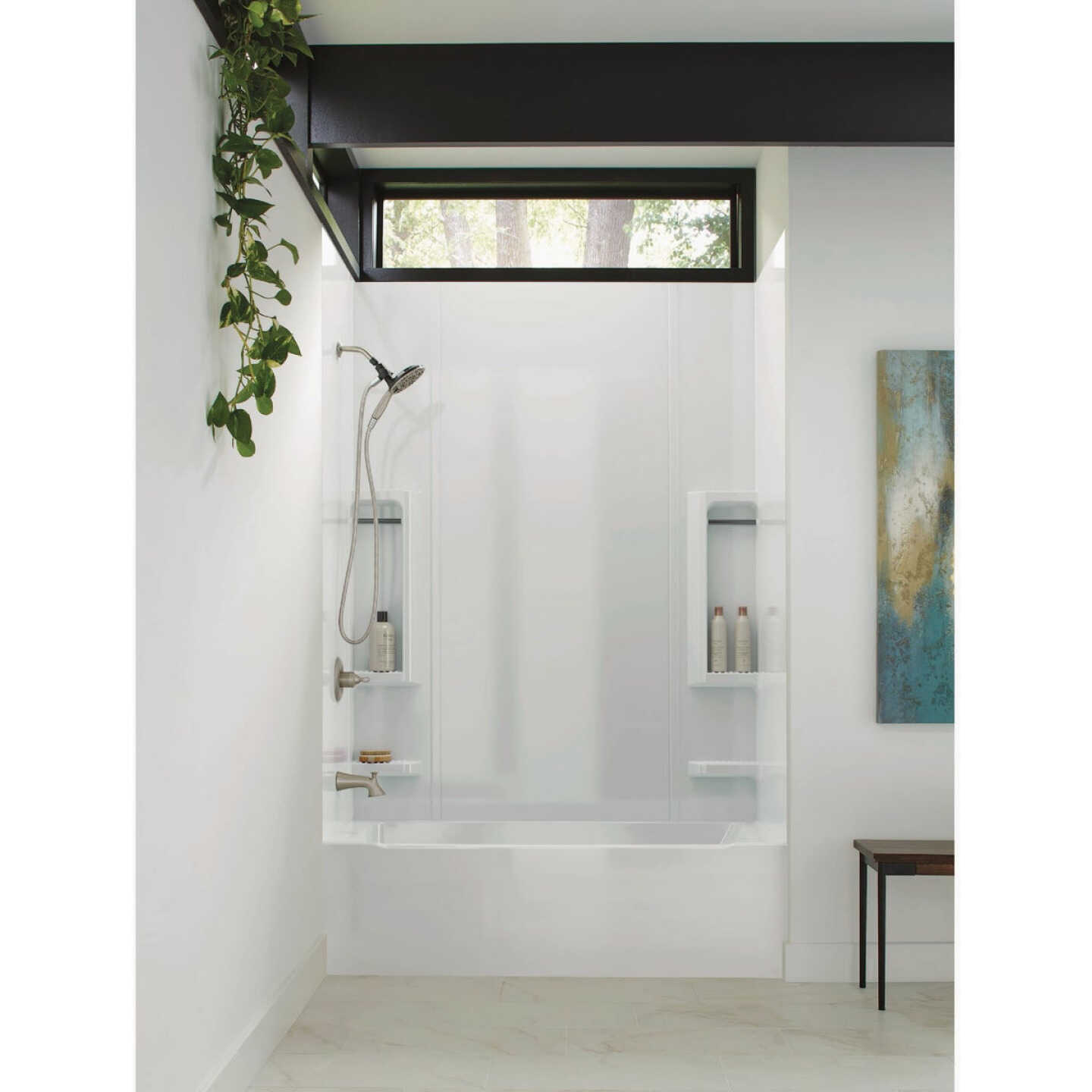 Delta 5-Piece White Galiant Bathtub Wall Surround Set Image 3
