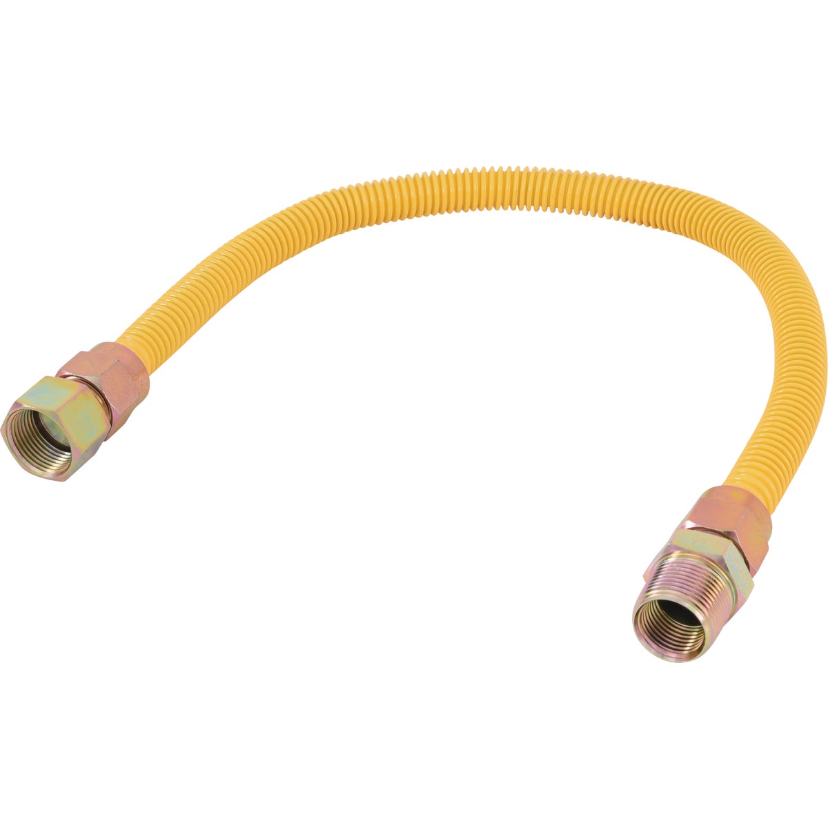 Eastman 5/8 In. OD x 24 In. 3/4 In. FIP x 3/4 In. MIP (Tapped 1/2 In. FIP) Coated Stainless Steel Gas Connector Image 1
