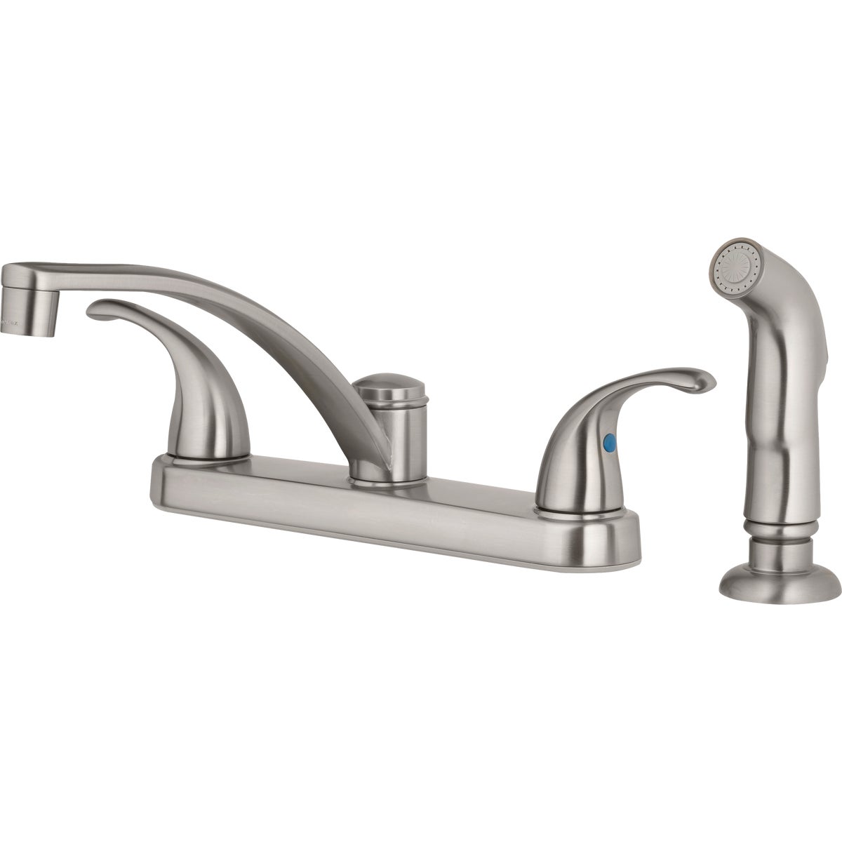 Homepointe 2 Decorative Lever Handle Kitchen Faucet, Brushed Nickel