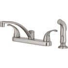 Homepointe 2 Decorative Lever Handle Kitchen Faucet, Brushed Nickel Image 1