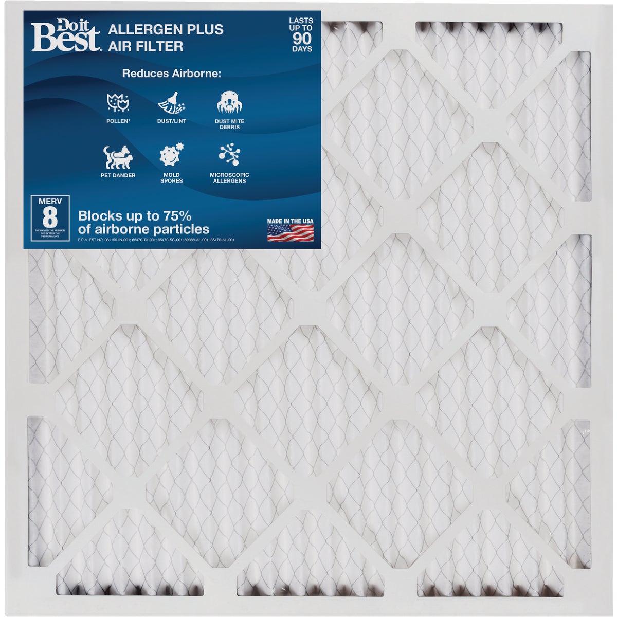Do it Best 16 In. x 25 In. x 1 In. MERV 8 Furnace Filter