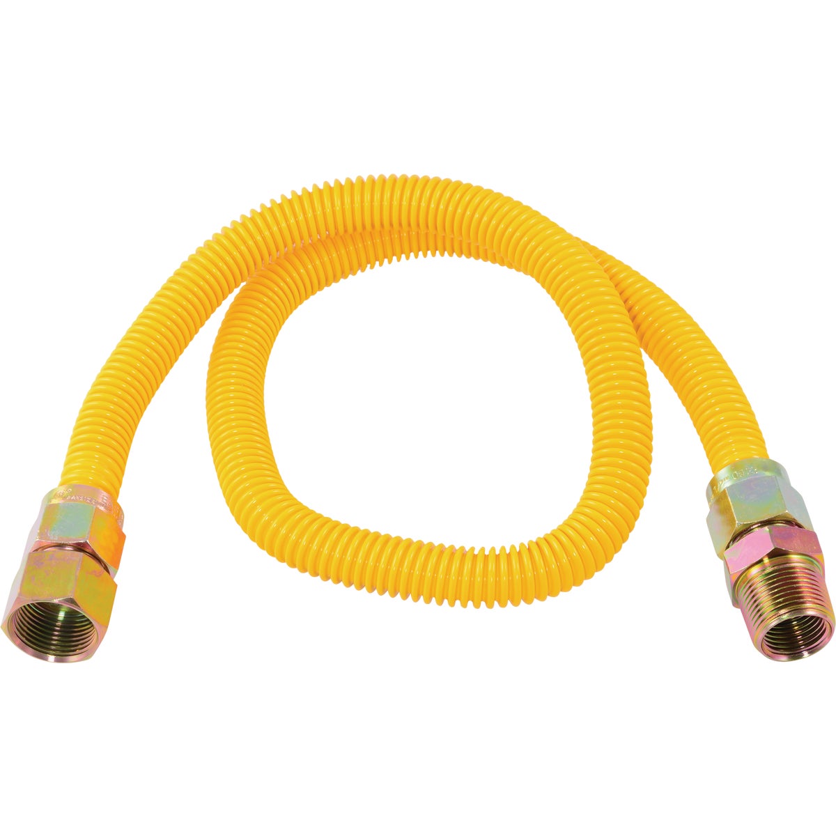 Eastman 5/8 In. OD x 36 In. 3/4 In. FIP x 3/4 In. MIP (Tapped 1/2 In. FIP) Coated Stainless Steel Gas Connector Image 1