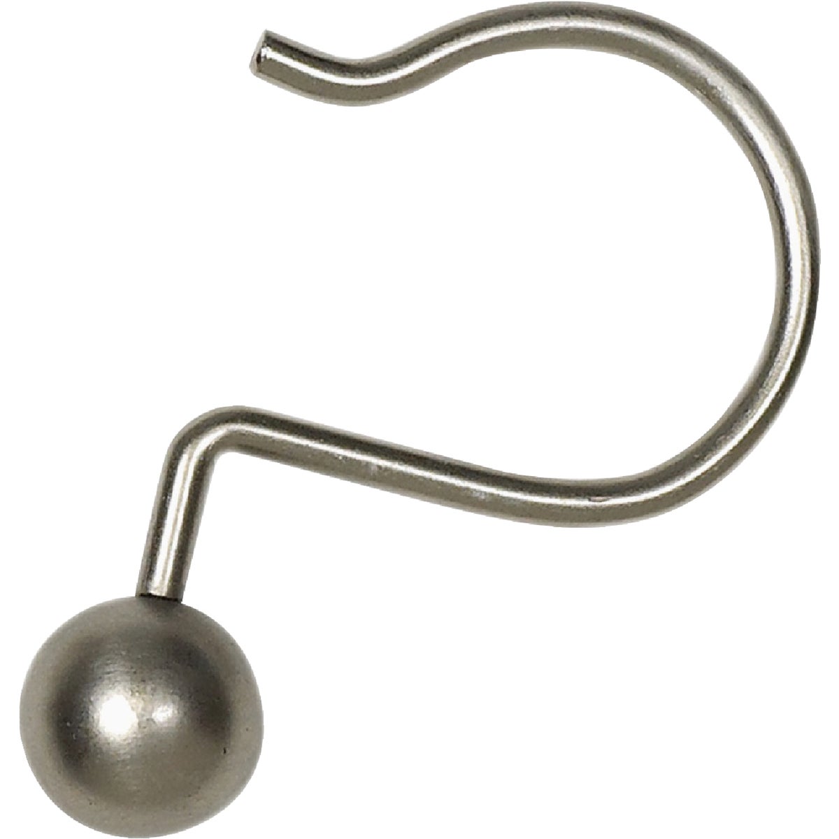 Zenna Home Brushed Nicklel Aluminum Shower Shower Curtian Ball Hook (12-Count)