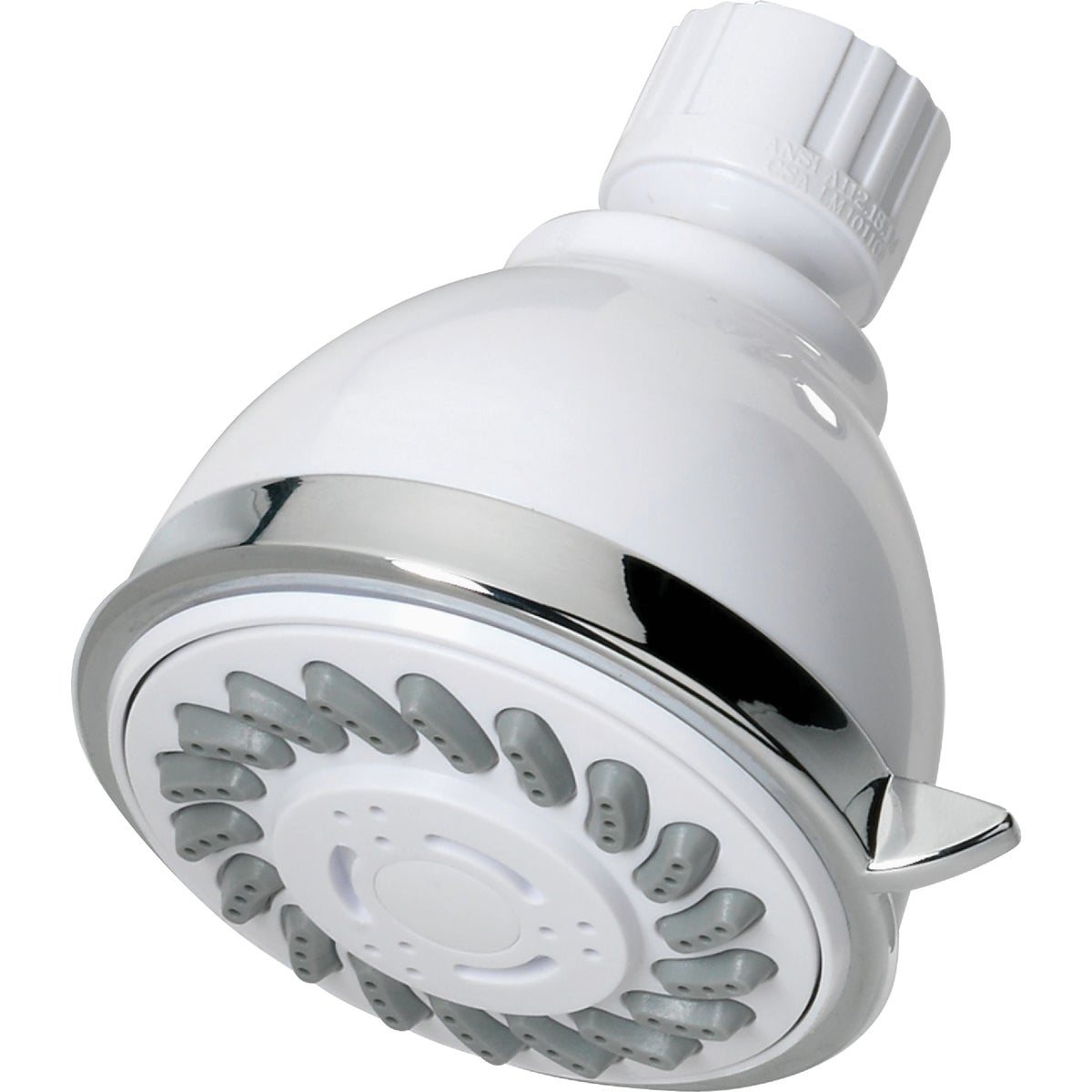 HomePointe Shower Head, Fixed Mount, 3 Settings, White Plastic Image 1