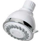 HomePointe Shower Head, Fixed Mount, 3 Settings, White Plastic Image 1