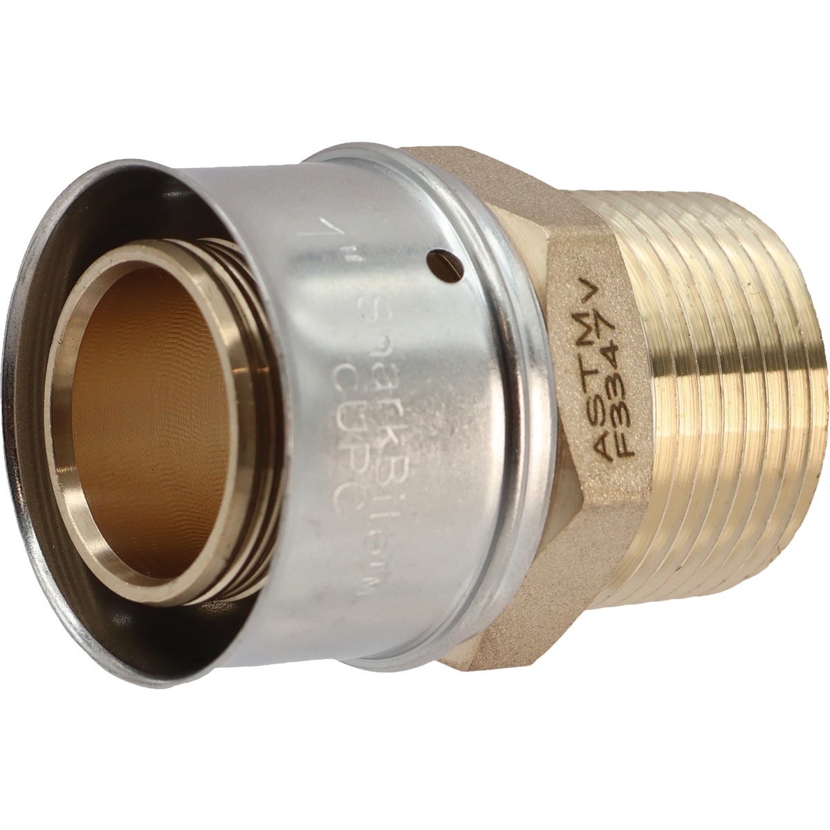 SharkBite 1 In. x 3/4 In. MNPT PEX Press Brass Adapter Image 3