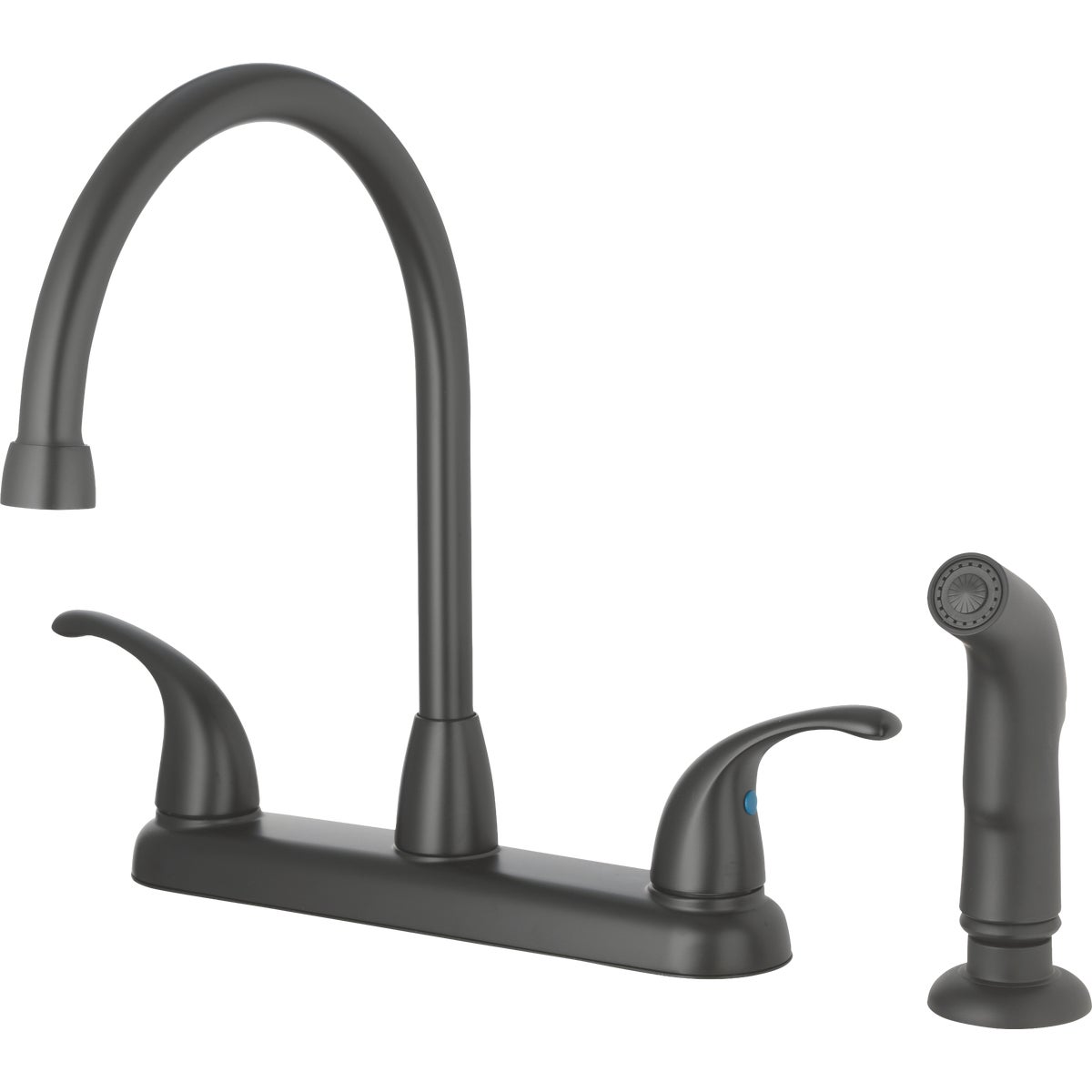 Homepointe 3-Hole High Arc Kitchen Faucet with Side Sprayer, Matte Black