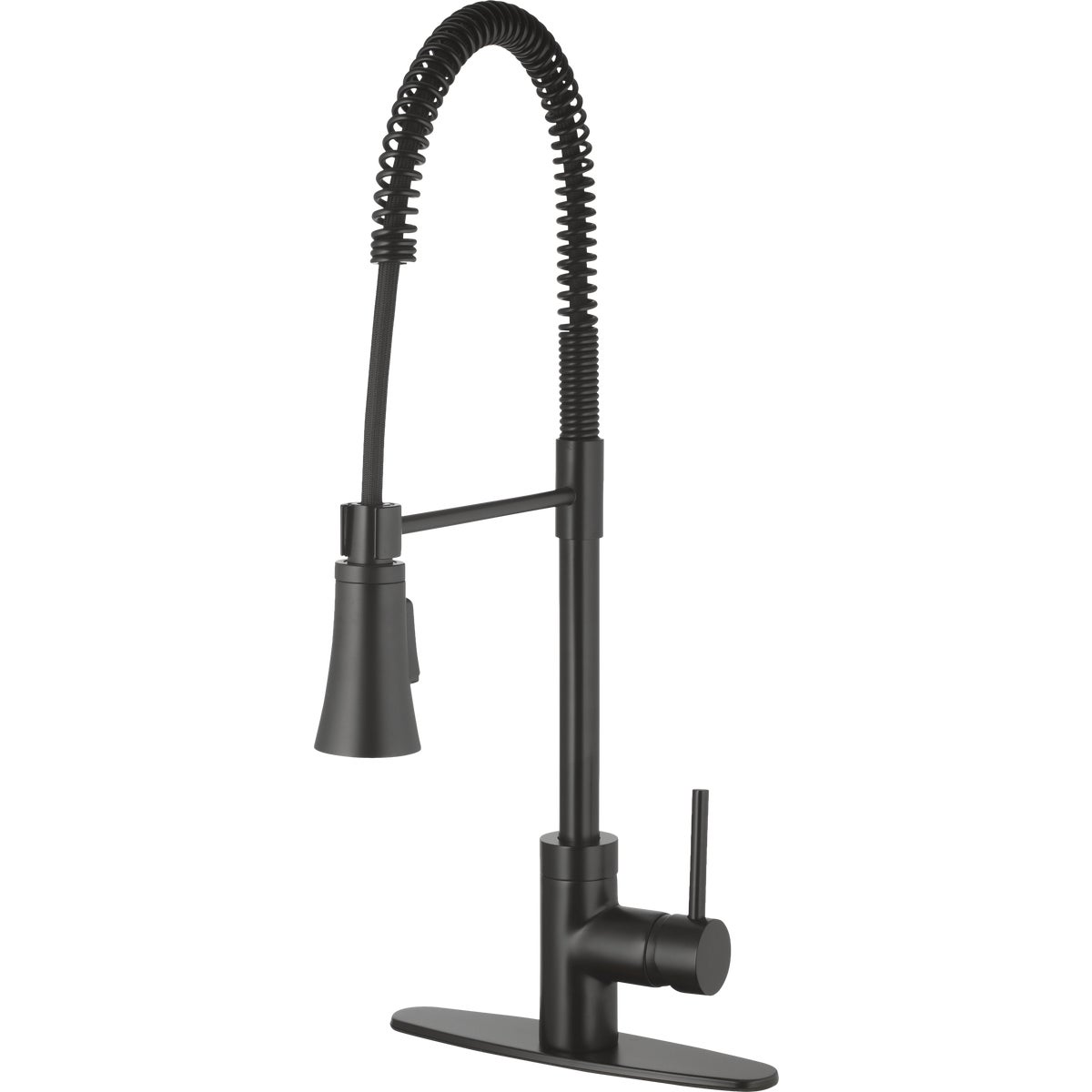 Homepointe Single or 3-Hole Commercial Style Pull-Down Kitchen Faucet, Matte Black