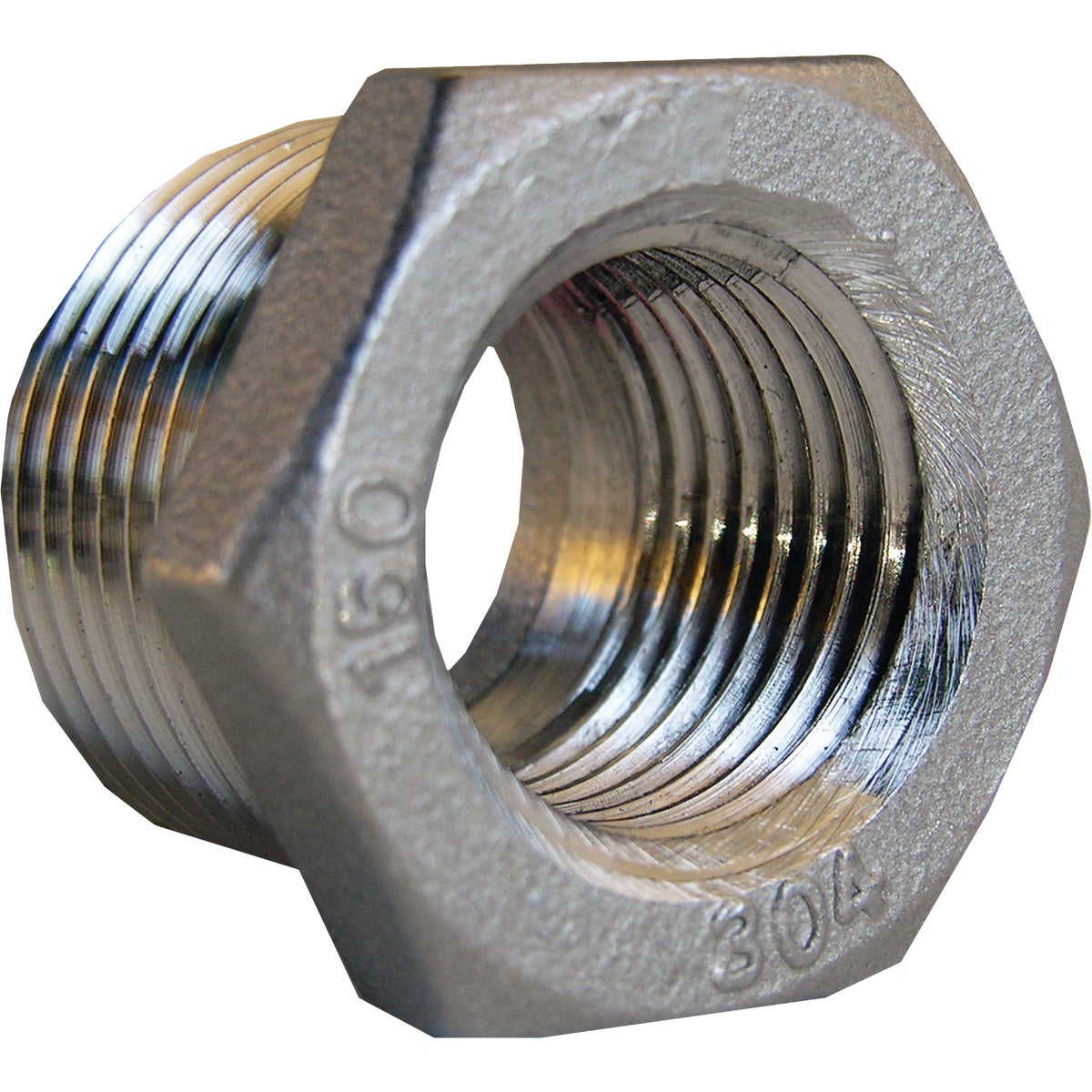 Lasco 1/2 In. x Close Male Iron Pipe 301 Stainless Steel Hex Nipple