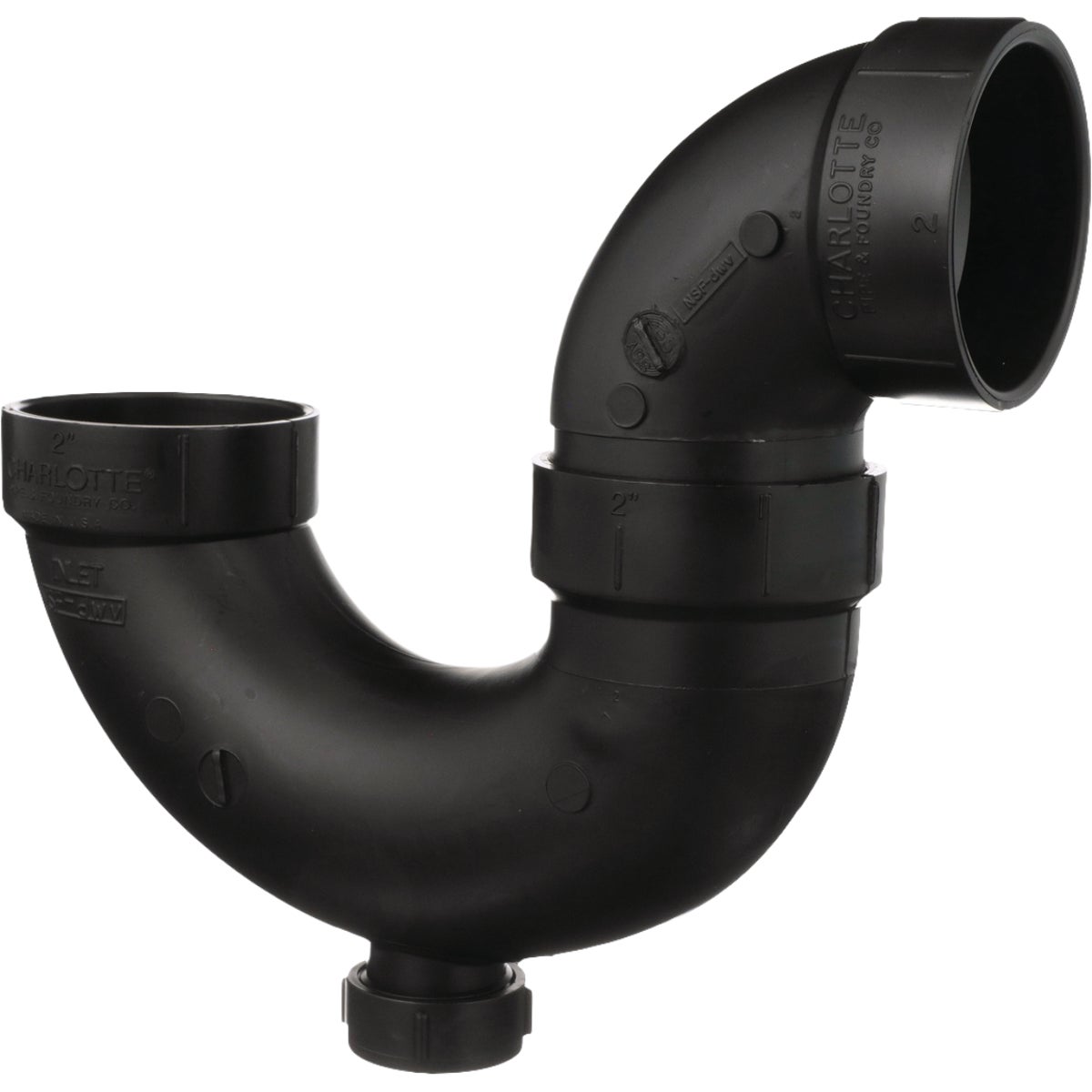 Charlotte Pipe 2 In. ABS/DWV P-Trap with Clean Out