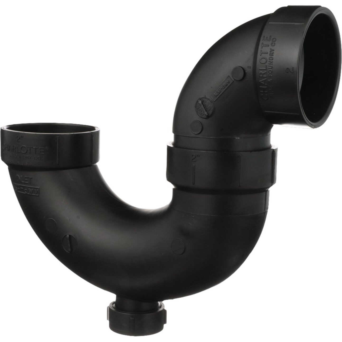 Charlotte Pipe 2 In. ABS/DWV P-Trap with Clean Out Image 1
