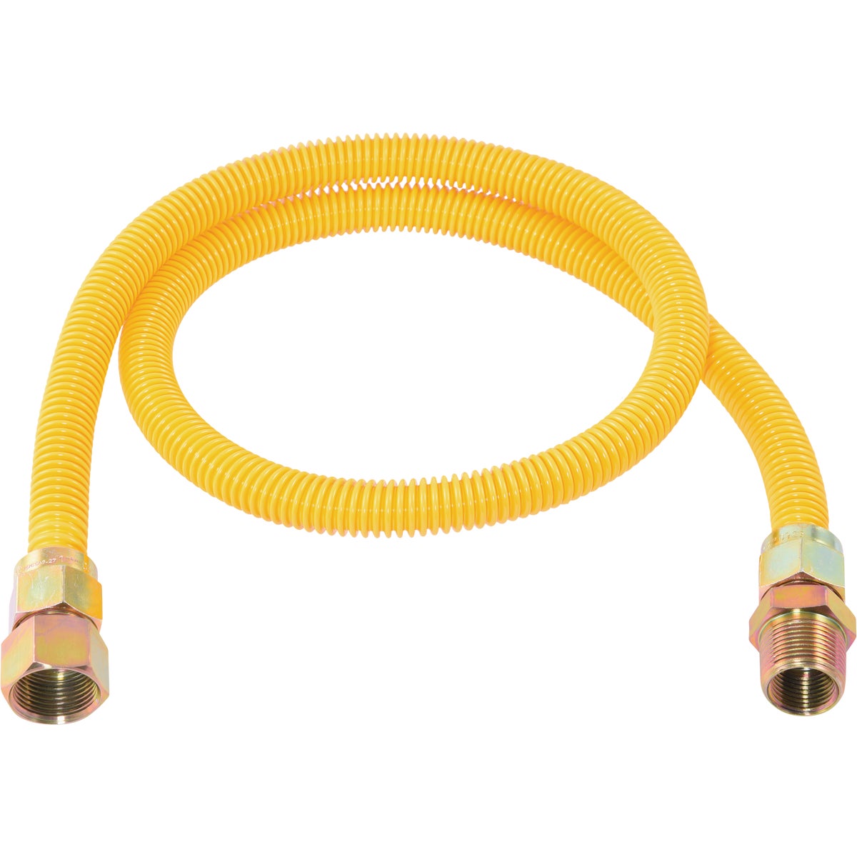 Eastman 5/8 In. OD x 48 In. 3/4 In. FIP x 3/4 In. MIP (Tapped 1/2 In. FIP) Coated Stainless Steel Gas Connector Image 1