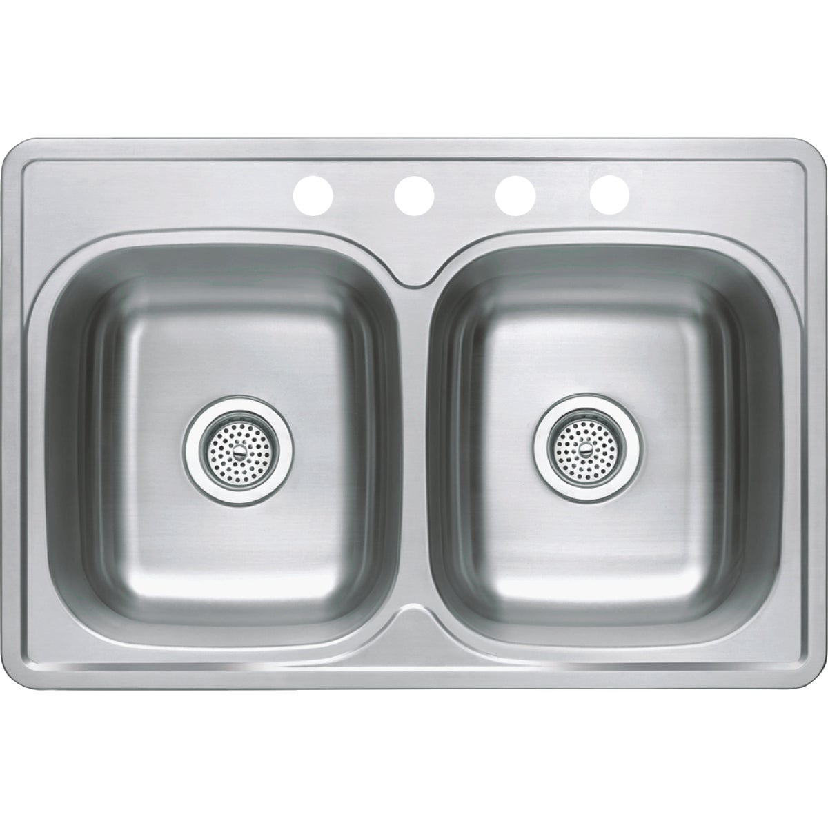 Compass Manufacturing 33 In. x 22 In. x 7 In. Double Bowl Stainless Steel Kitchen Sink