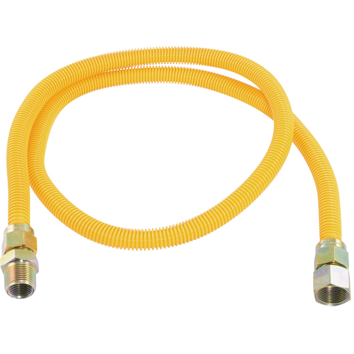 Eastman 5/8 In. OD x 60 In. 3/4 In. FIP x 3/4 In. MIP (Tapped 1/2 In. FIP) Coated Stainless Steel Gas Connector Image 1
