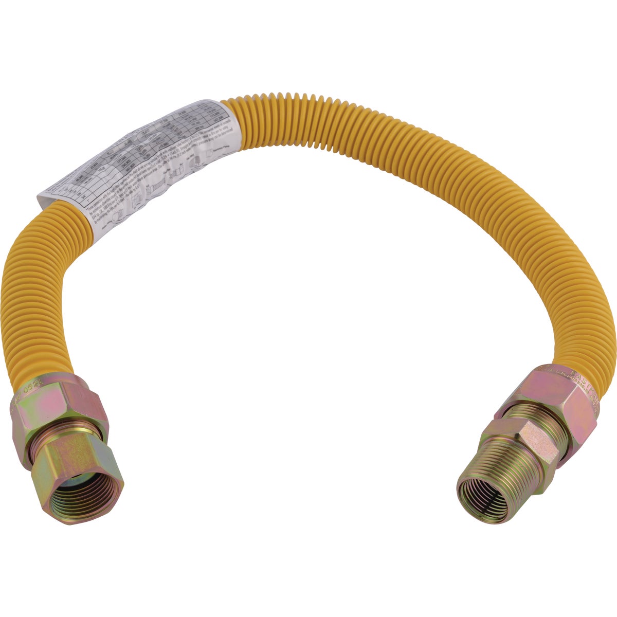 Eastman 1 In. OD x 24 In. 3/4 In. FIP x 3/4 In. MIP (Tapped 1/2 In. FIP) Coated Stainless Steel Gas Connector Image 1