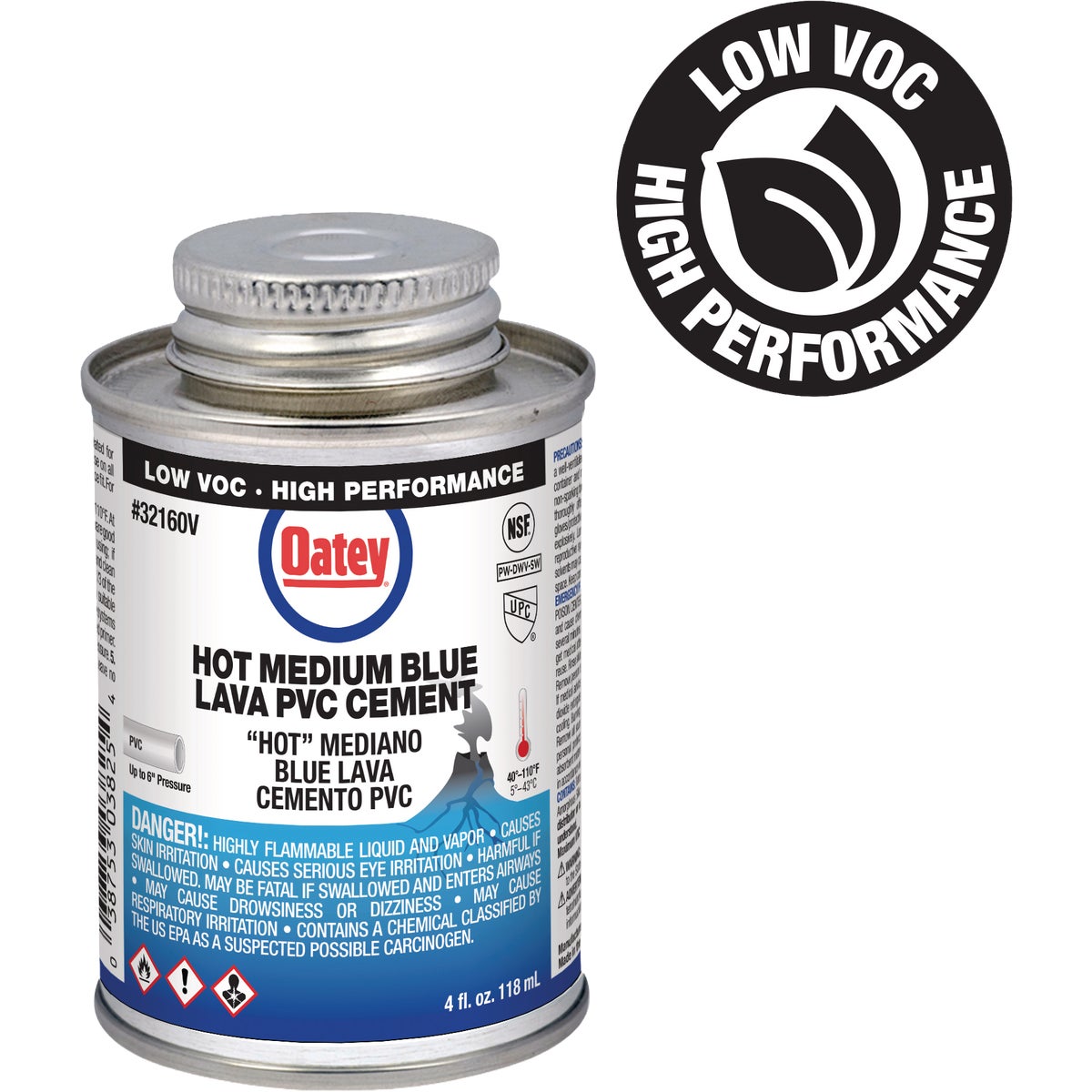 Oatey 4 Oz. Blue Lava PVC Pipe Cement